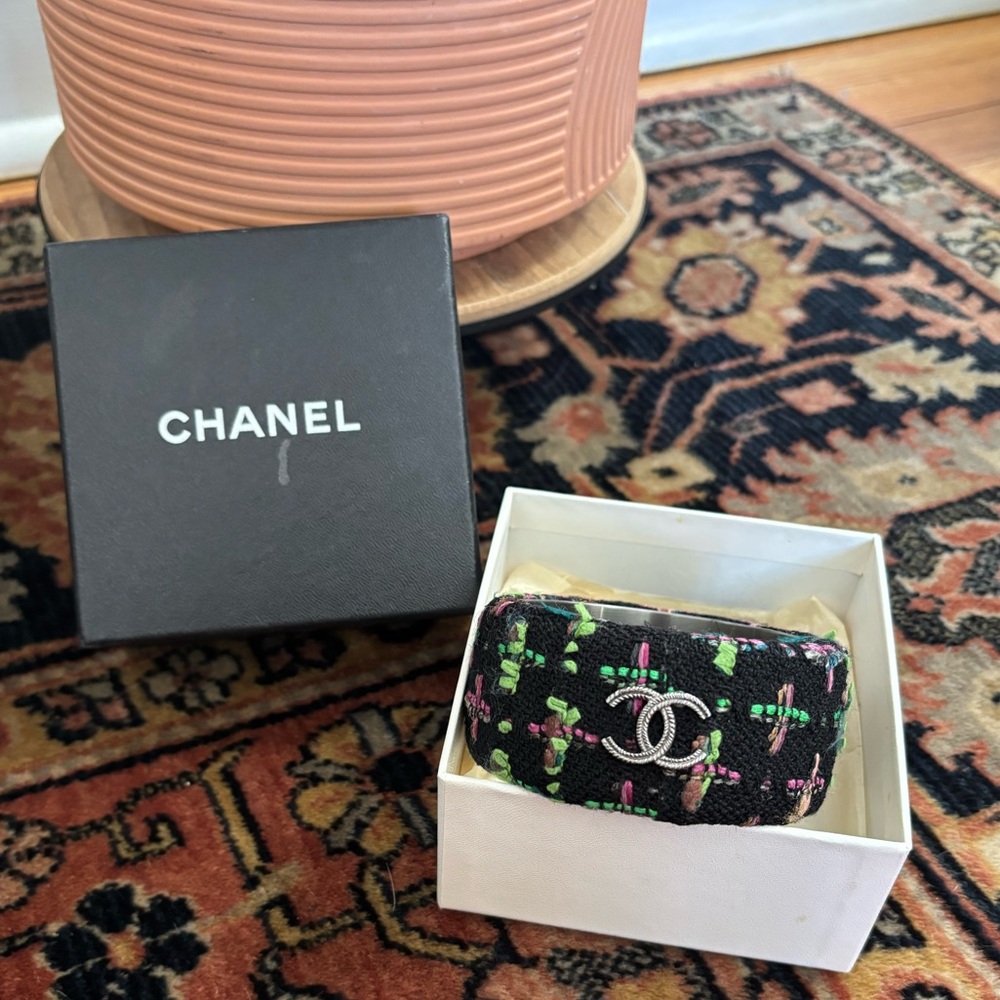 Black Tweed Chanel Bangle